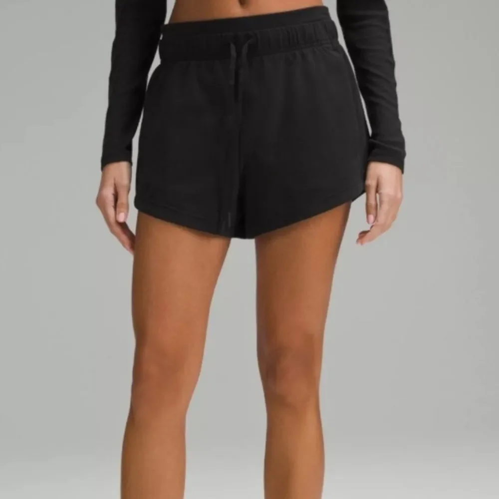 Lululemon Inner Glow Short 3" Terry Black Size 14 Womens Plus Pockets - Picture 15 of 16